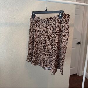 Reformation Net Sustain Flounce Leopard-Print Crepe Mini Skirt